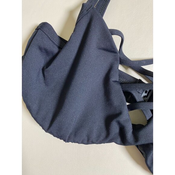 Seafolly Australia Black Crisscross Strappy Bikini Top Sz 10 Underwire Swimwear - Picture 7 of 13